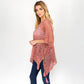 Madeline Love Pink Boho Crochet Tassel Poncho Top - Hair Accessories - desc
