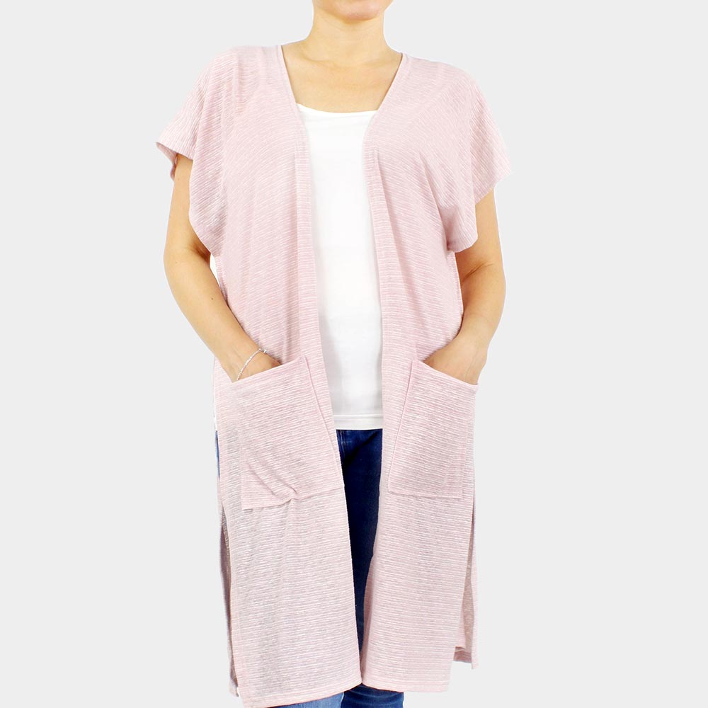 Madeline Love Pink Front Pockets Jersey Vest - Hair Accessories