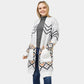 White Aztec Patterned Sweater Cardigan