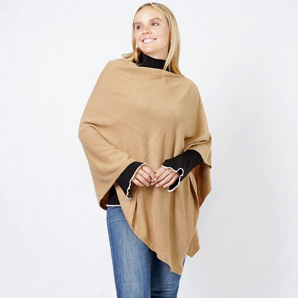 Camel Comfy Travel Wrap Poncho