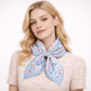 Madeline Love Blue Colorful Heart Pattern Print Square Bandana Scarf - Scarves & Wraps