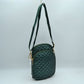 Quilted Puffer Crossbody Bag Multi-Zip Shoulder Bag with Adjustable Strap - Dark Green - Crossbody Bags