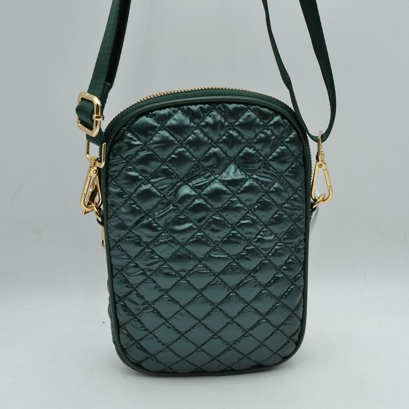 Quilted Puffer Crossbody Bag Multi-Zip Shoulder Bag with Adjustable Strap - Crossbody Bags