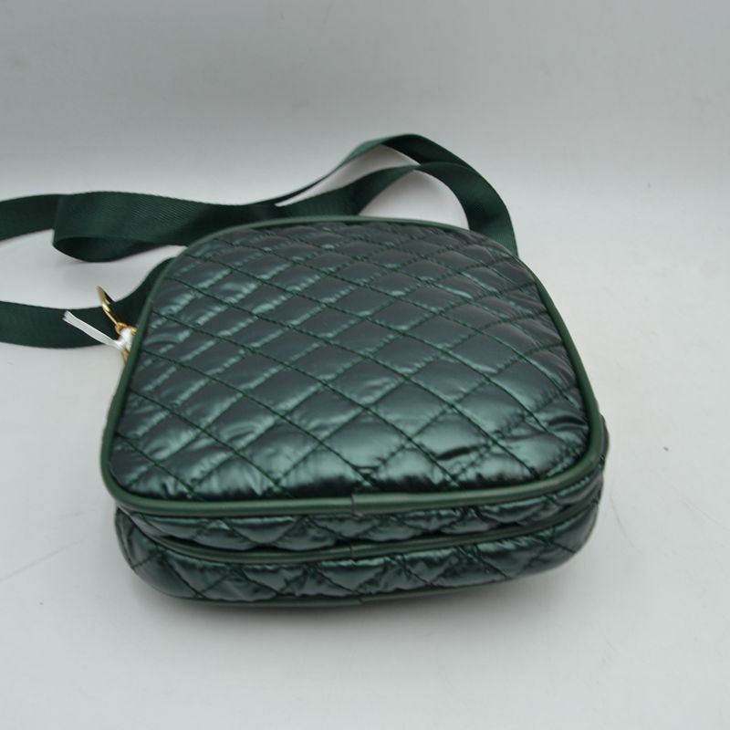 Quilted Puffer Crossbody Bag Multi-Zip Shoulder Bag with Adjustable Strap - Crossbody Bags
