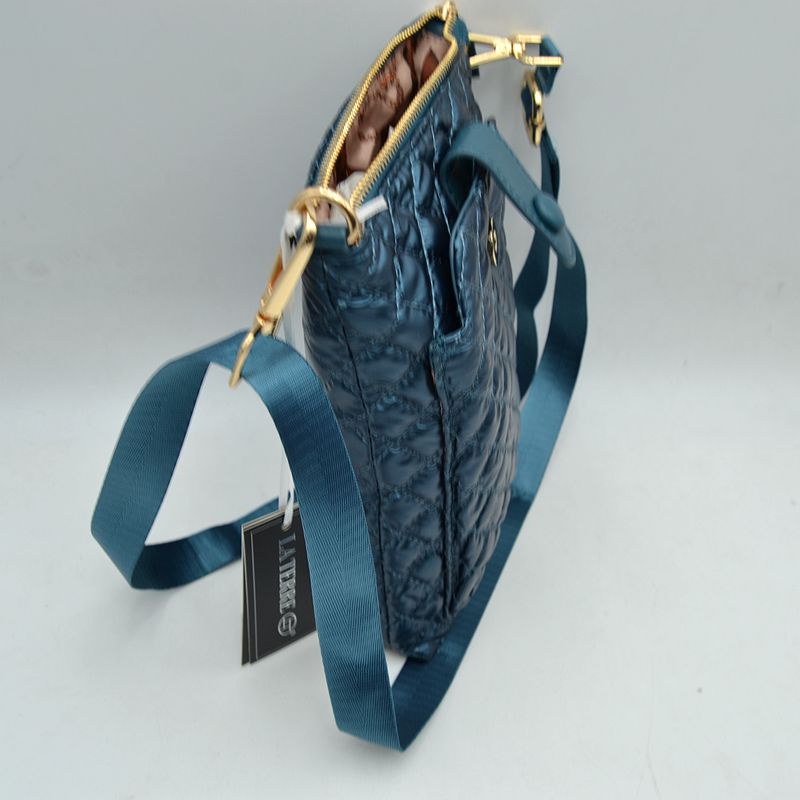Quilted Vertical Crossbody Pouch Bag with Front Snap Pocket - Cross Body Bag