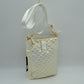 Quilted Vertical Crossbody Pouch Bag with Front Snap Pocket - White - Cross Body Bag
