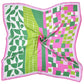 Madeline Love Pink&Green Modern Geometric Patchwork Print Square Bandana Scarf - Scarves & Wraps - extra