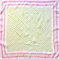 Madeline Love Pink&Green Modern Geometric Maze Print Square Bandana Scarf - Scarves & Wraps - desc