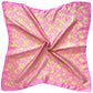 Madeline Love Pink&Green Retro Geometric Pattern Print Square Bandana Scarf - Scarves & Wraps - extra