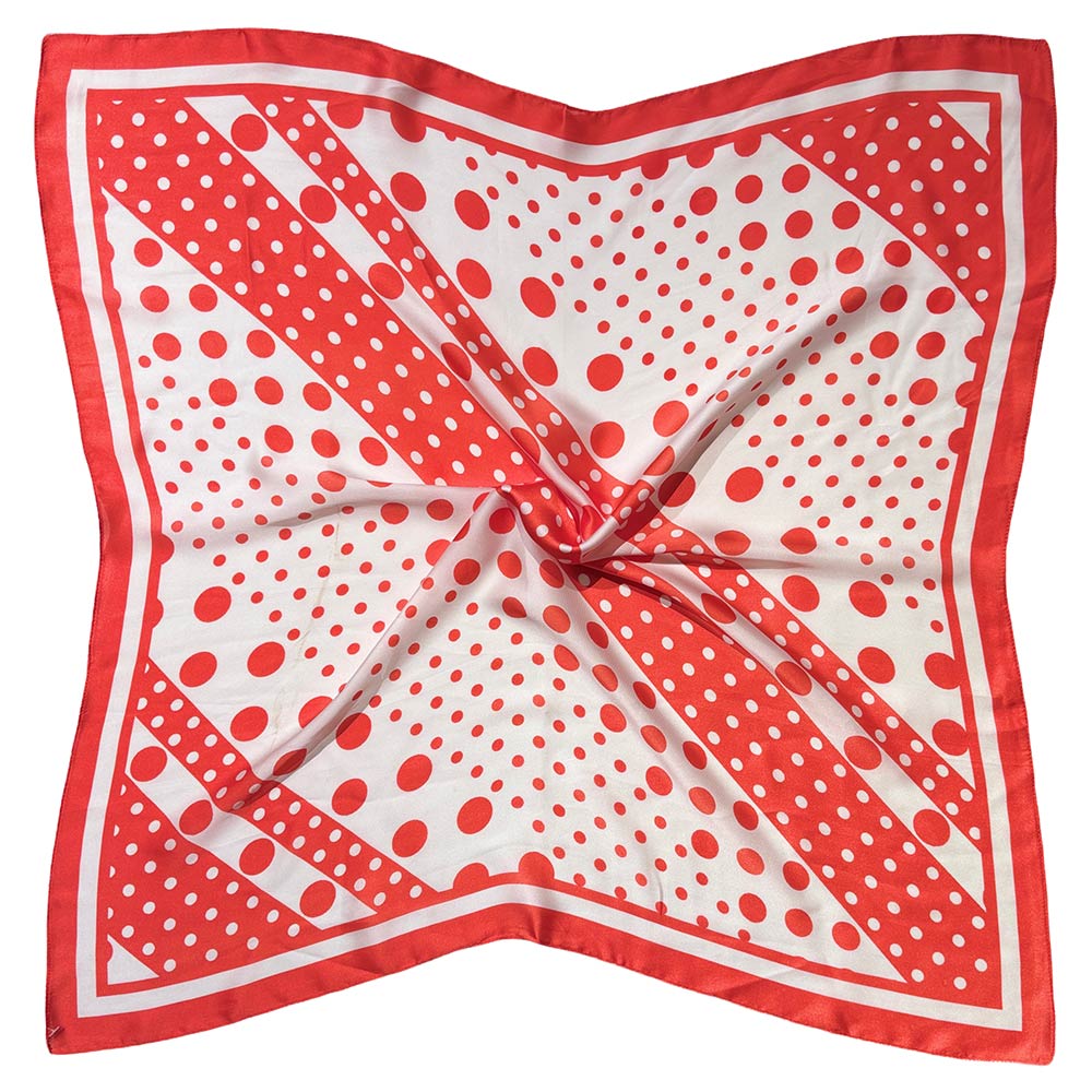 Madeline Love Red Polka Dot Print Square Bandana Scarf - Scarves & Wraps - desc
