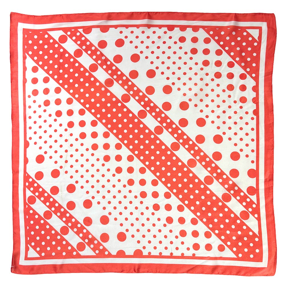 Madeline Love Red Polka Dot Print Square Bandana Scarf - Scarves & Wraps - extra