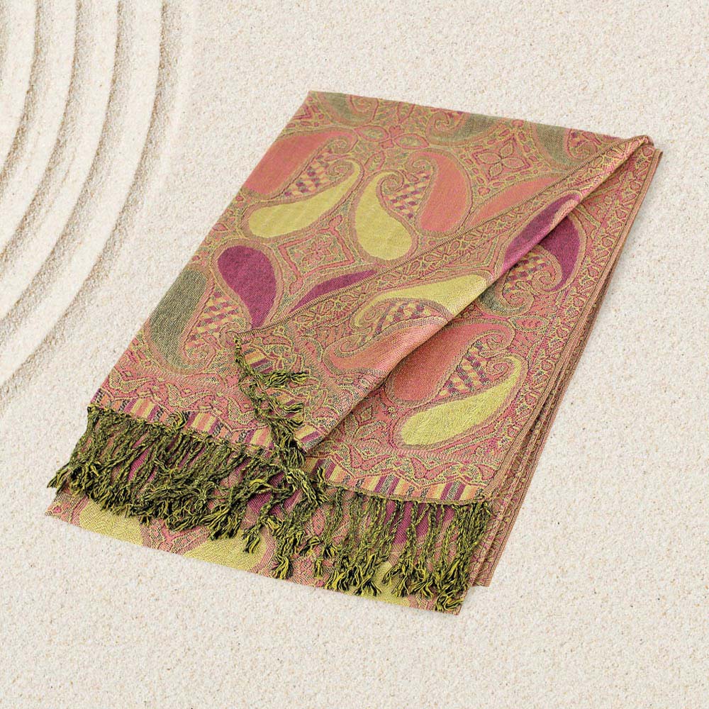 Madeline Love Pink Large Paisley Pashmina Scarf Shawl - Scarves & Wraps
