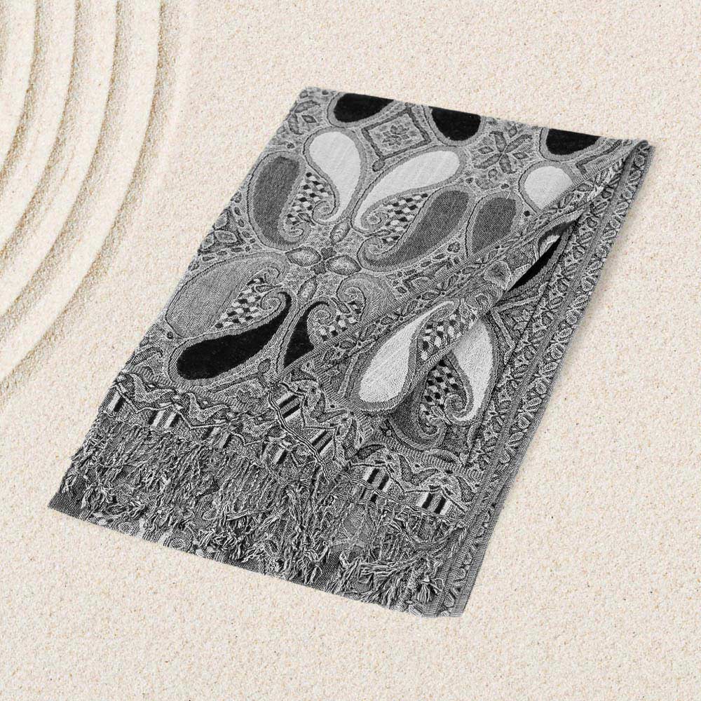 Madeline Love Black, White Large Paisley Pashmina Scarf Shawl - Scarves & Wraps
