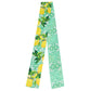 Madeline Love Green Lemon and Scroll Pattern Print Silk Feel Twilly Skinny Scarf - Scarves & Wraps - desc
