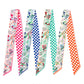 Madeline Love Blue Check Floral Silk Feel Twilly Skinny Scarf - Scarves & Wraps - extra