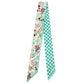 Madeline Love Mint Check Floral Silk Feel Twilly Skinny Scarf - Scarves & Wraps - desc