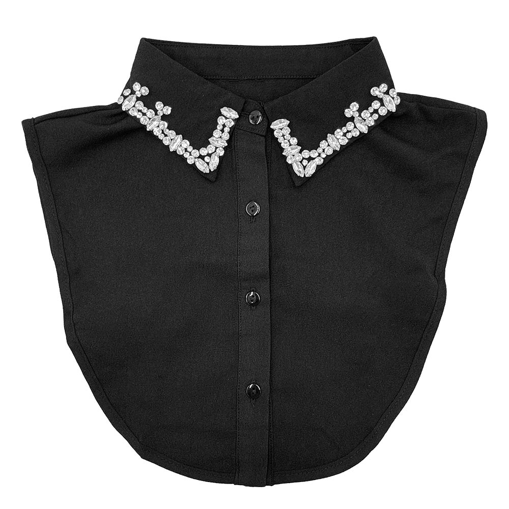 Madeline Love Black Rhinestone Collar Detachable Shirt Insert - Hair Accessories - desc