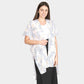 Madeline Love Beige Leaf Patterned Cover Up Kimono Poncho - Apparel