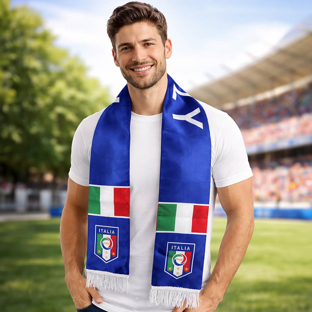 Madeline Love Green, Red, White Italy National Team World Cup  Soccer Fan Fringe Scarf - Sports & Events