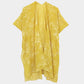 Madeline Love Yellow Embroidered Floral Cover Up Kimono Poncho - Apparel - desc