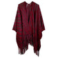 Madeline Love Burgundy Zebra Patterned Crochet Poncho - Hair Accessories - desc