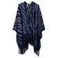 Madeline Love Navy Zebra Patterned Crochet Poncho - Hair Accessories - desc