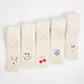 Madeline Love Red, White Faux Fur Plush Cherry Embroidered Pull Through Scarf - Hair Accessories - extra
