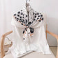 Madeline Love White Silk Feel Rose Print Square Scarf - Scarves & Wraps