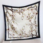 Madeline Love White Silk Feel Magnolia Floral Print Square Scarf - Scarves & Wraps