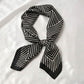 Madeline Love Black Geometric Stripe Pattern Print Square Scarf - Scarves & Wraps
