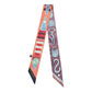 Madeline Love Orange Accessory Print Silky Twilly Skinny Scarf - Scarves & Wraps - desc