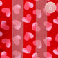 6PCS - Silk Feel Satin Striped Heart Patterned Scarf - Red