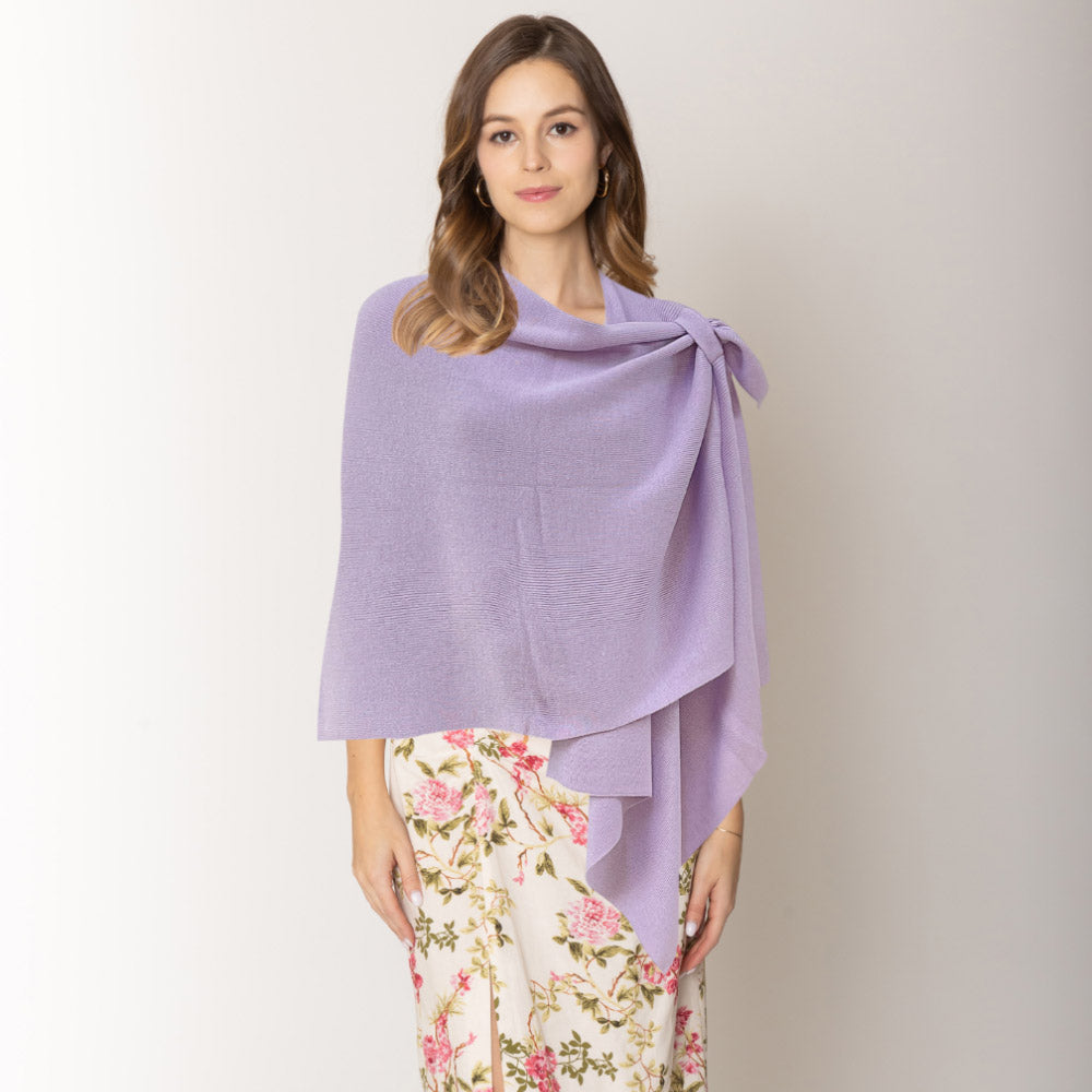 Lavender Shoulder Strap Solid Ruana Poncho