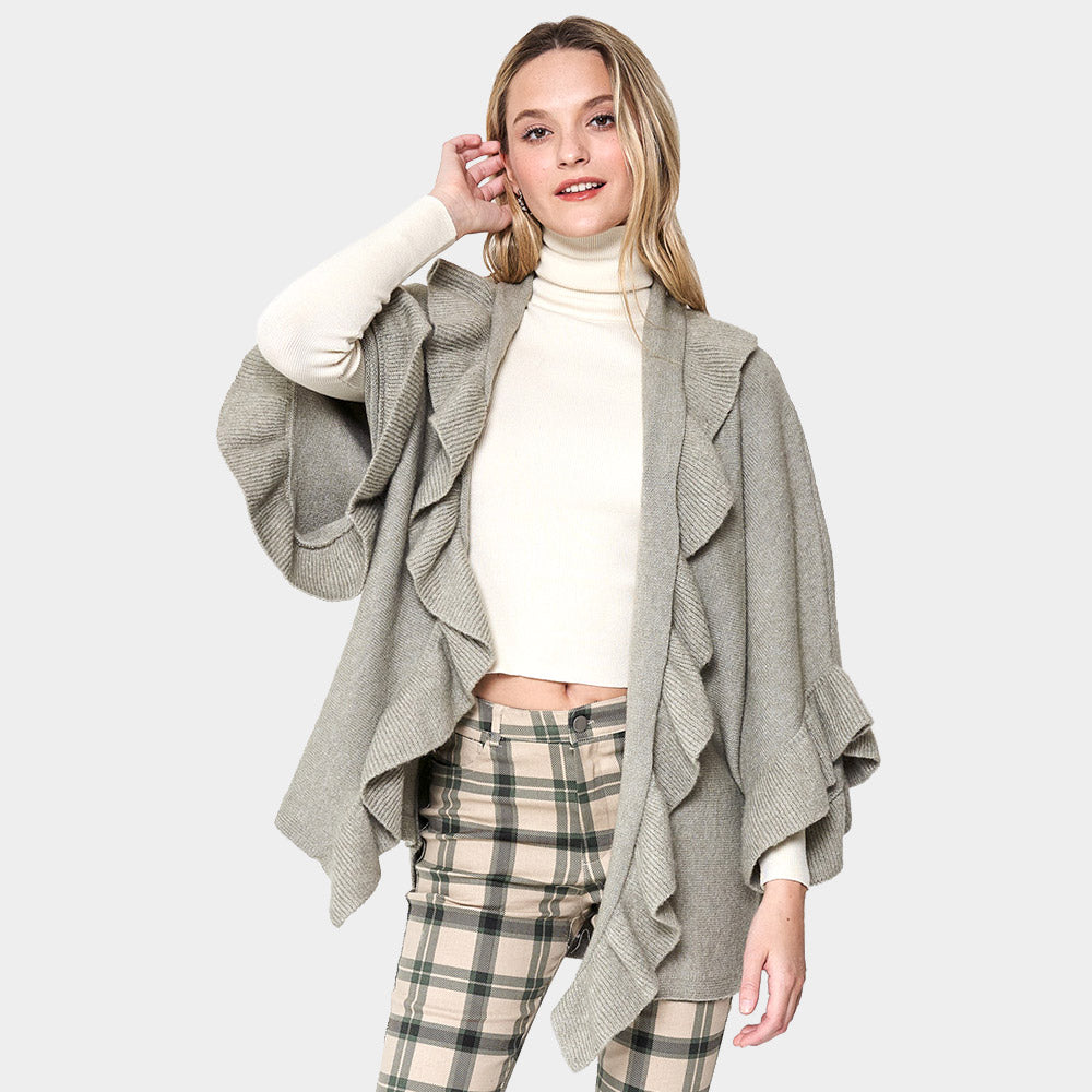 Mint Ruffle Knit Cardigan