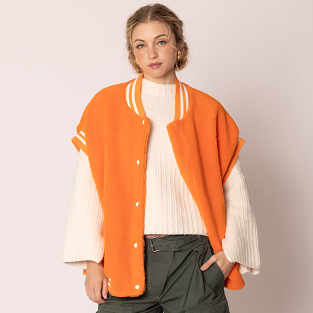Ivory, Orange College Game Day Sherpa Vest
