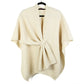 Madeline Love Beige Front Tie Textured Knit Wrap Shawl Poncho - Hair Accessories - desc