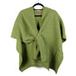 Madeline Love Green Front Tie Textured Knit Wrap Shawl Poncho - Hair Accessories - desc
