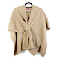 Madeline Love Tan Front Tie Textured Knit Wrap Shawl Poncho - Hair Accessories - desc