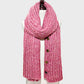 Madeline Love Pink Button up Cardigan Effect Knit Yarn Shawl Scarf - Hair Accessories - extra