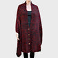 Madeline Love Red Button up Cardigan Effect Knit Yarn Shawl Scarf - Hair Accessories - extra