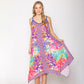 Madeline Love Blue Abstract Print Sleeveless Maxi Dress - Apparel