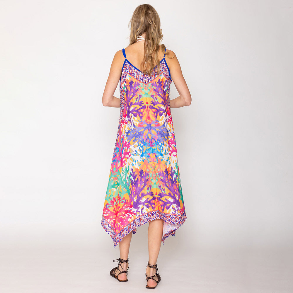 Madeline Love Blue Abstract Print Sleeveless Maxi Dress - Apparel - extra