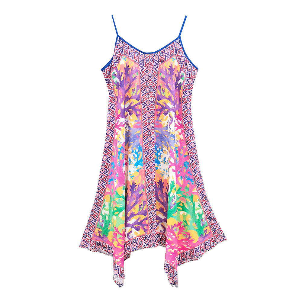 Madeline Love Blue Abstract Print Sleeveless Maxi Dress - Apparel - extra