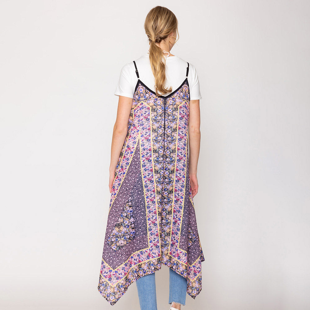 Madeline Love Navy Abstract Print Sleeveless Maxi Dress - Apparel - extra