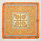 Madeline Love Orange Ornate Baroque Pattern Print Square Bandana Scarf - Scarves & Wraps