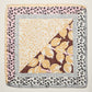 Madeline Love Beige Mixed Botanical Leopard Print Square Bandana Scarf - Scarves & Wraps - desc