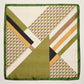 Madeline Love Olive Green Geometric Patchwork Print Square Bandana Scarf - Scarves & Wraps