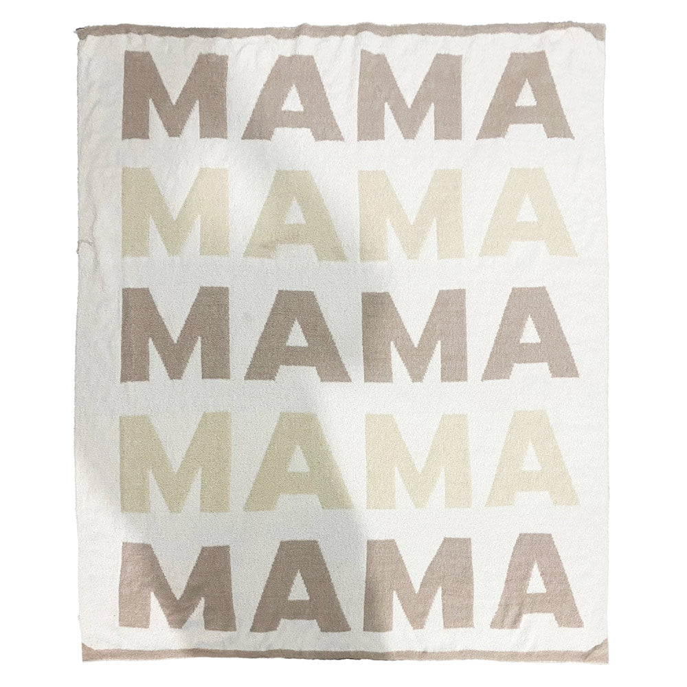 Madeline Love Beige MAMA Reversible Throw Blanket - Hair Accessories - desc