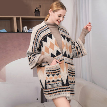 Black Boho Patterned Poncho