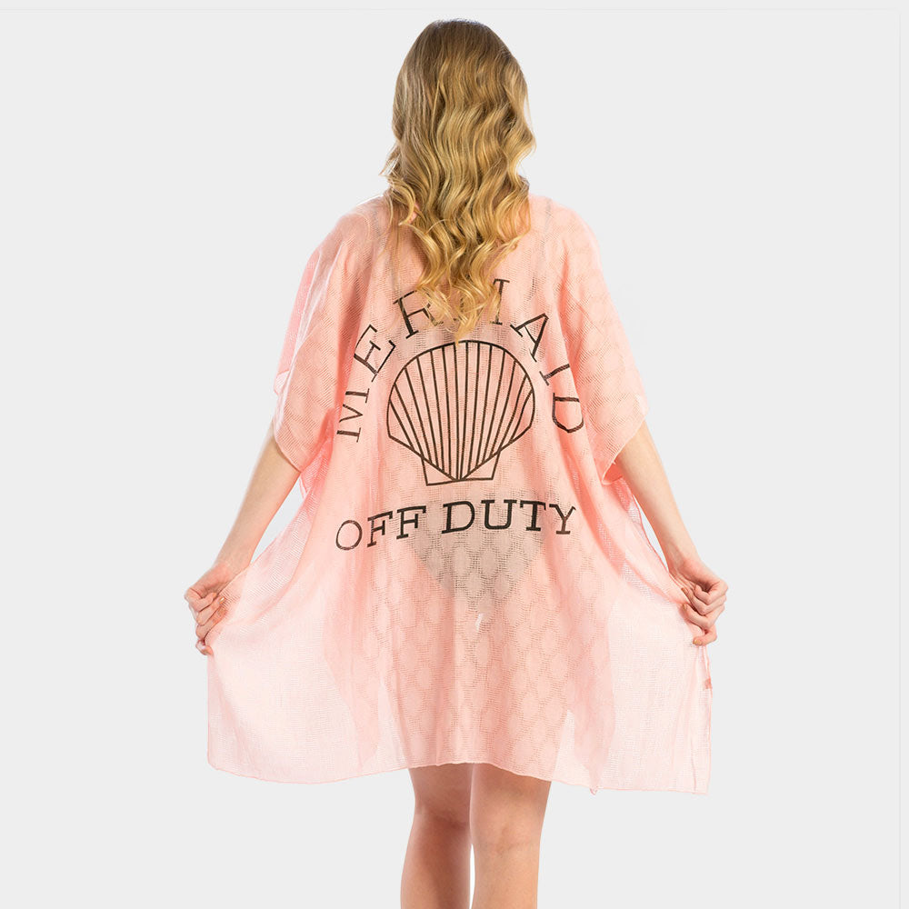 Madeline Love Pink 'Mermaid off Duty' Solid Lettering Cover Up Poncho - Apparel